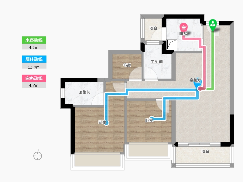 广东省-江门市-龙光龙湖双龙天著-59.80-户型库-动静线