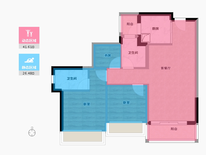 广东省-江门市-龙光龙湖双龙天著-59.80-户型库-动静分区