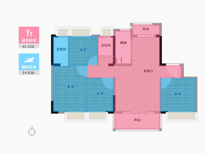 湖南省-长沙市-碧桂园·荟隽棠-106.61-户型库-动静分区