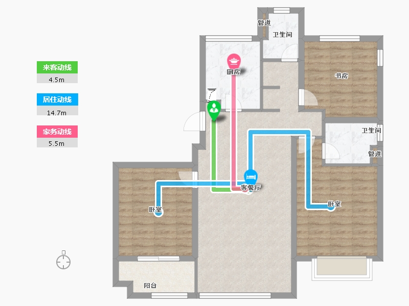 浙江省-宁波市-维科望江府-93.00-户型库-动静线