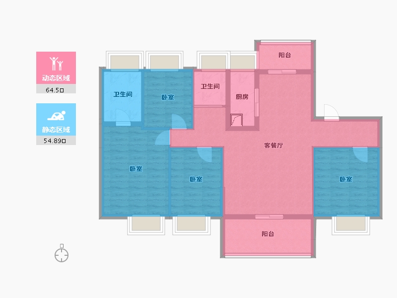 湖南省-株洲市-攸州碧桂园·攸州府-107.25-户型库-动静分区