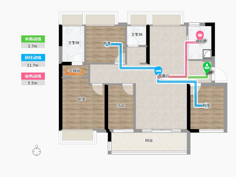 广东省-佛山市-金科集美山水-89.13-户型库-动静线