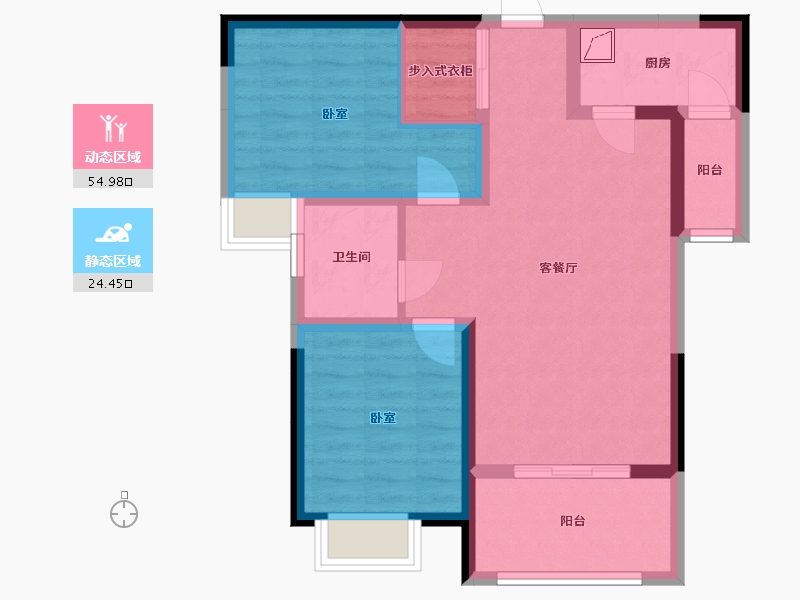 湖北省-孝感市-东大时代广场-69.65-户型库-动静分区