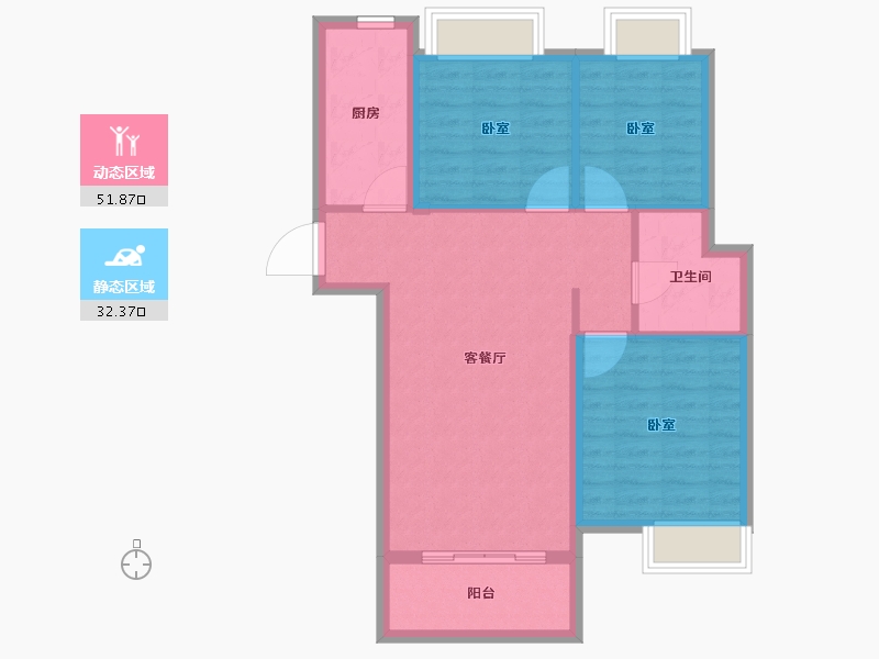 湖北省-荆州市-绿地经开国际城-76.00-户型库-动静分区