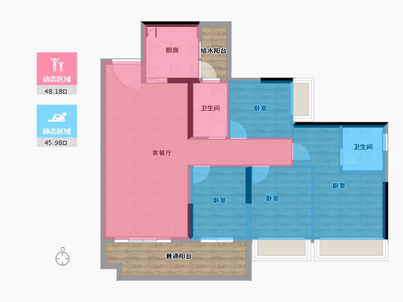 广东省-湛江市-碧桂园·岭南盛世-97.26-户型库-动静分区