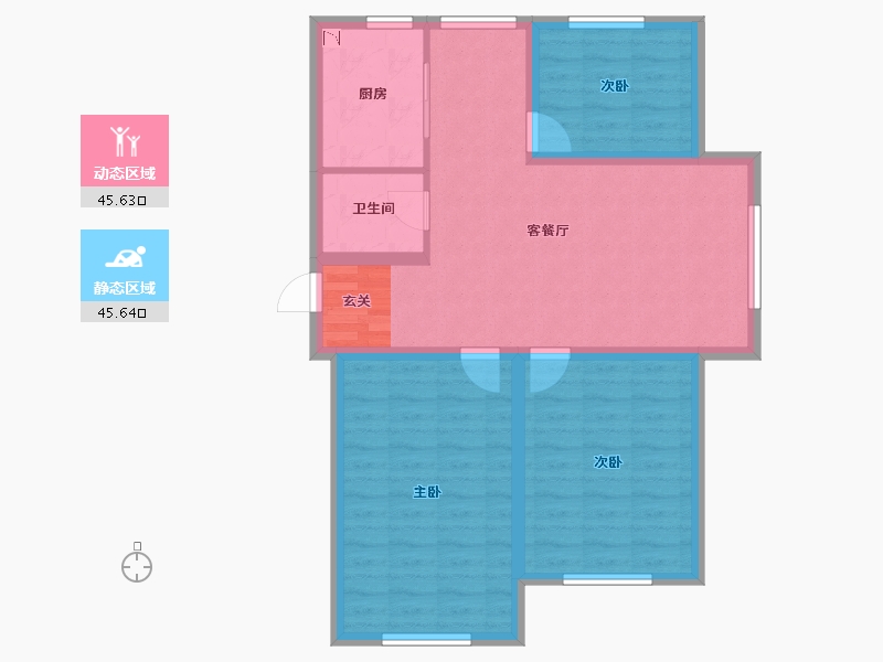 吉林省-长春市-良品柏宏爱琴湾-81.84-户型库-动静分区