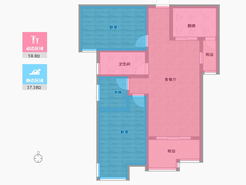 湖北省-孝感市-瑞丰国际城-85.10-户型库-动静分区