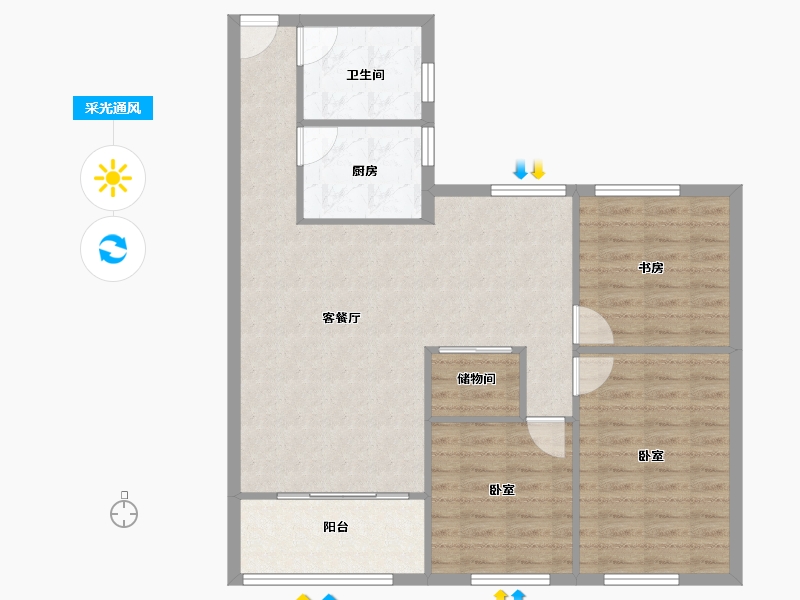 浙江省-宁波市-天安壹街区-92.04-户型库-采光通风