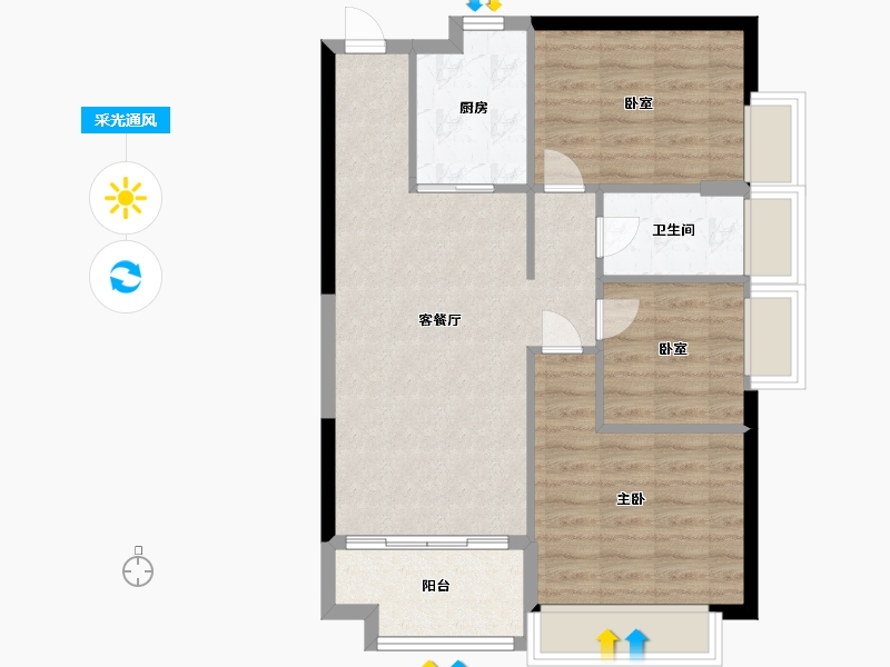 广东省-广州市-金龙城-71.00-户型库-采光通风