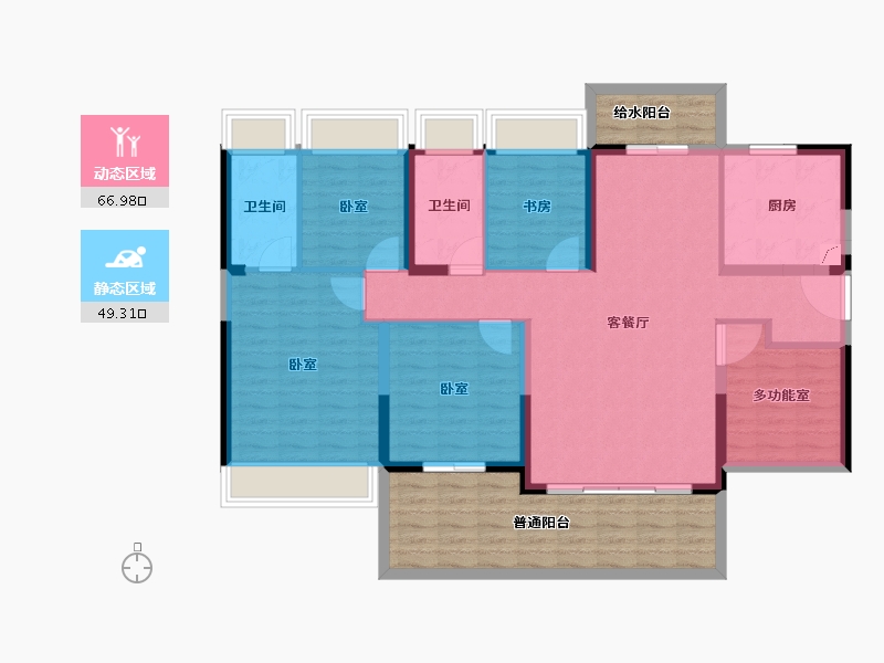 广东省-湛江市-碧桂园·岭南盛世-124.85-户型库-动静分区