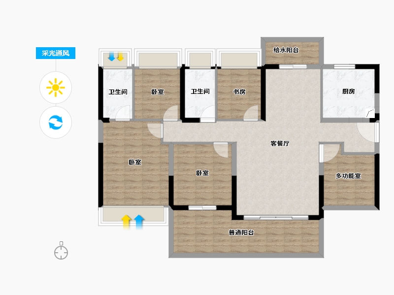 广东省-湛江市-碧桂园·岭南盛世-124.85-户型库-采光通风