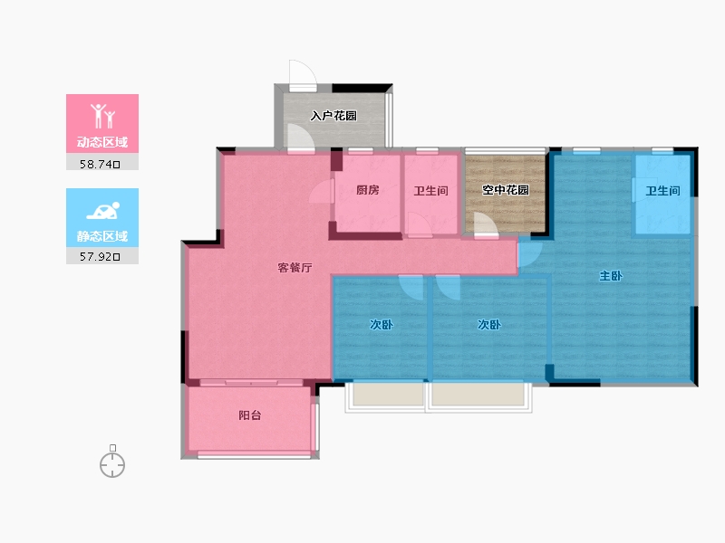 广东省-佛山市-尚观嘉园-118.70-户型库-动静分区