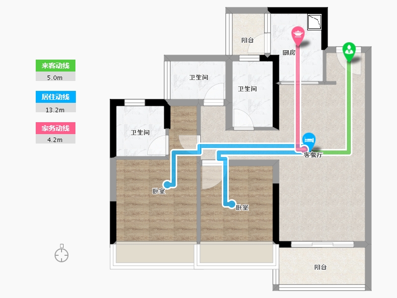 广东省-广州市-华远·海蓝城-71.00-户型库-动静线