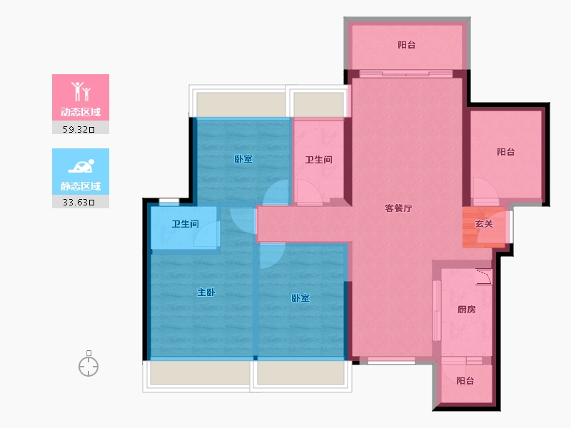 广东省-惠州市-伟业兰廷湾-82.45-户型库-动静分区