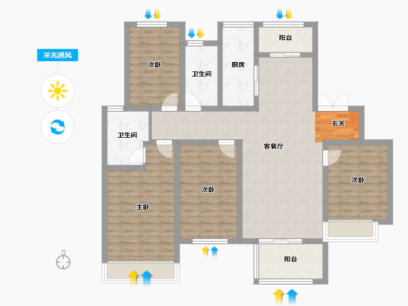 河南省-平顶山市-建业公园里-114.00-户型库-采光通风