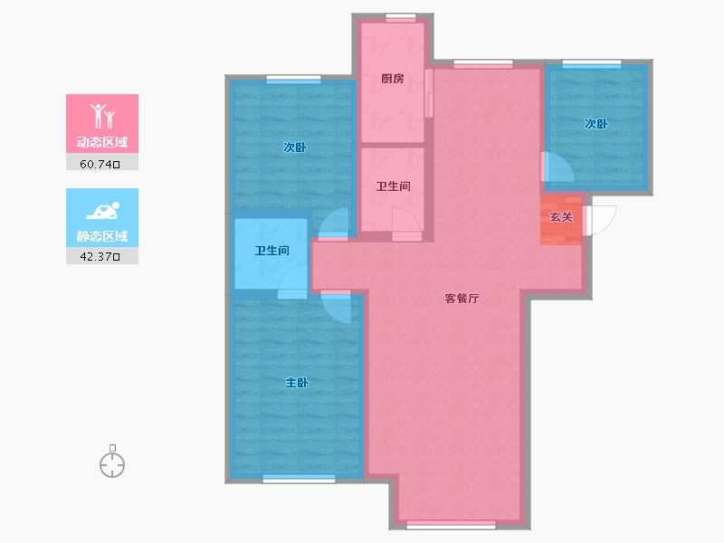 吉林省-长春市-潭泽东南明珠-92.31-户型库-动静分区