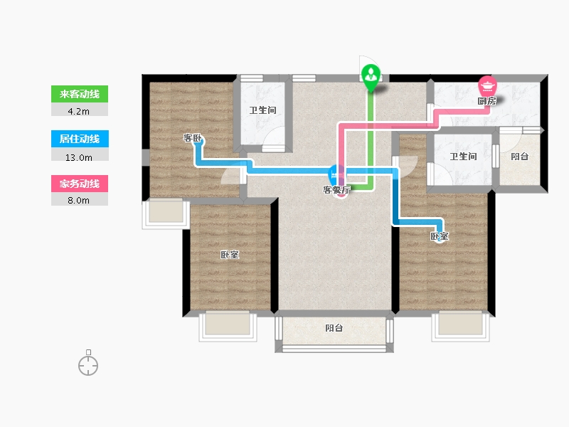 广东省-湛江市-碧桂园城邦花园-88.53-户型库-动静线