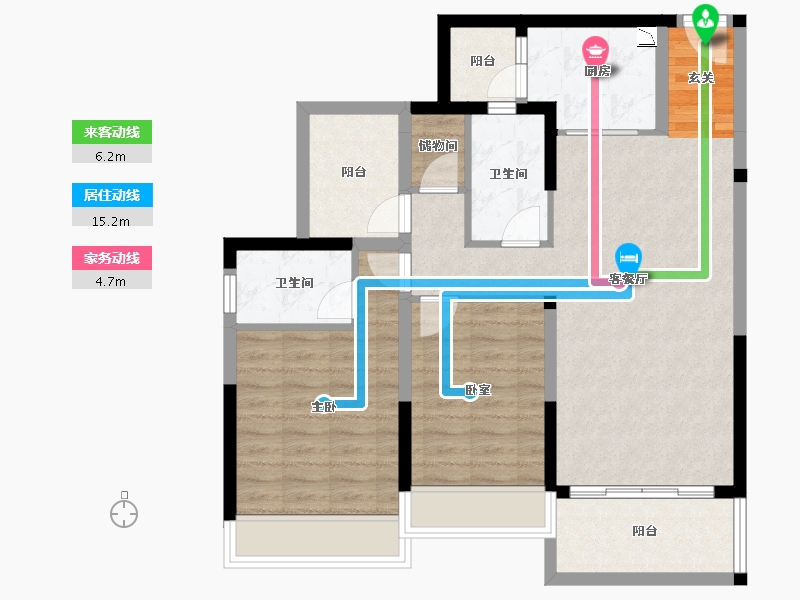 广东省-惠州市-鸿基千江月-87.66-户型库-动静线