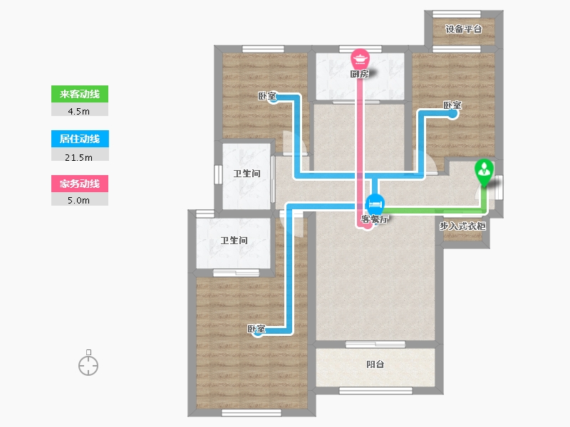 陕西省-西安市-天朗大兴郡-88.81-户型库-动静线