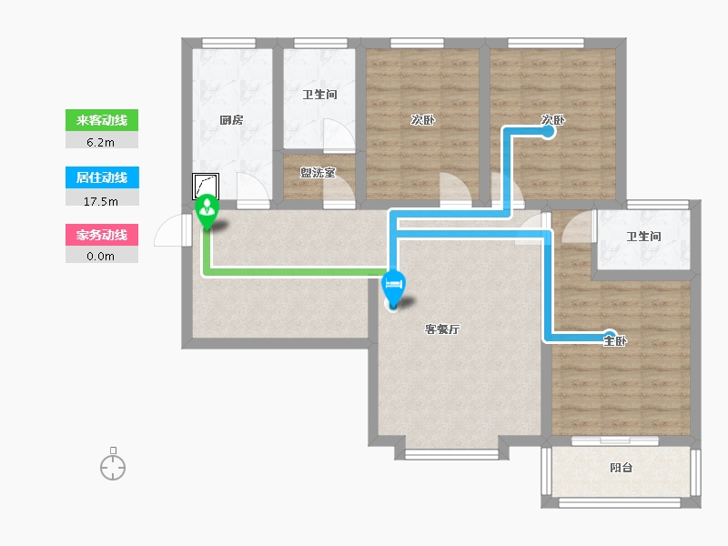 陕西省-西安市-名仕华庭-93.97-户型库-动静线