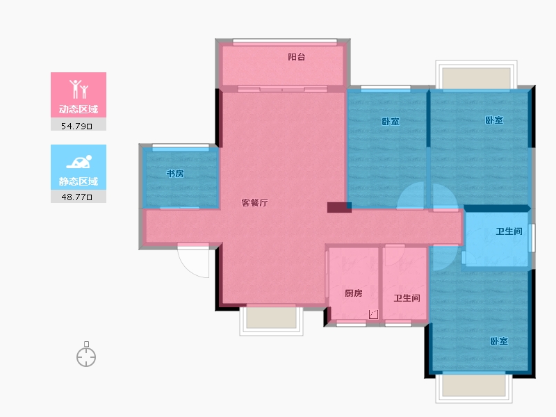 广东省-汕头市-御海阳光·禧园-93.88-户型库-动静分区