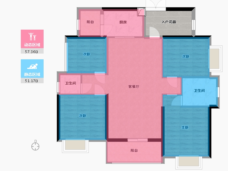 广东省-惠州市-中洲半岛城邦-104.27-户型库-动静分区