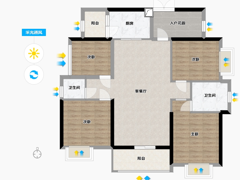 广东省-惠州市-中洲半岛城邦-104.27-户型库-采光通风