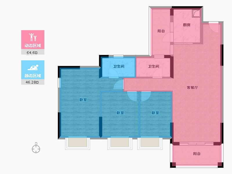 广东省-惠州市-集美盛禾华府-99.36-户型库-动静分区