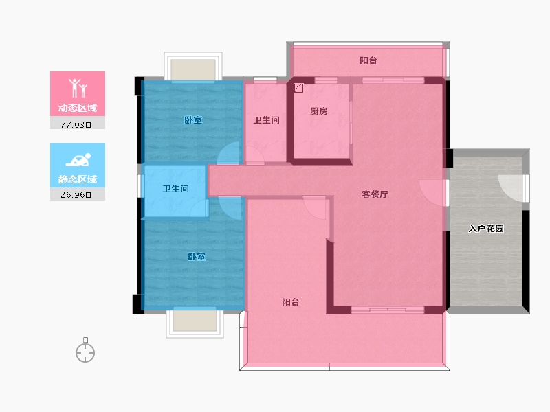 广东省-惠州市-天润嘉园-107.20-户型库-动静分区