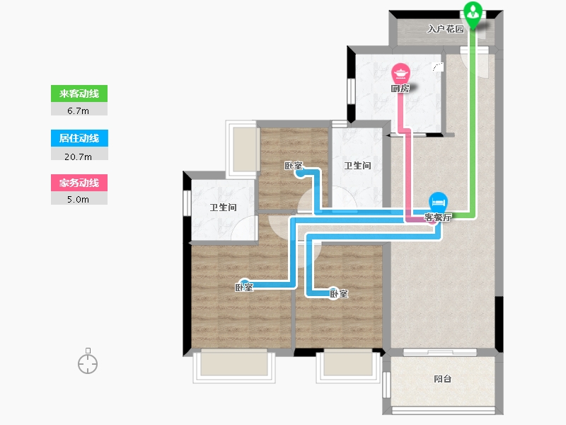 广东省-珠海市-时代山湖海·兼得-76.35-户型库-动静线