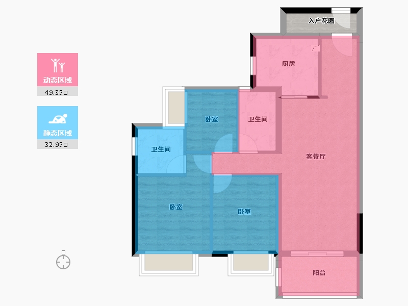 广东省-珠海市-时代山湖海·兼得-76.35-户型库-动静分区