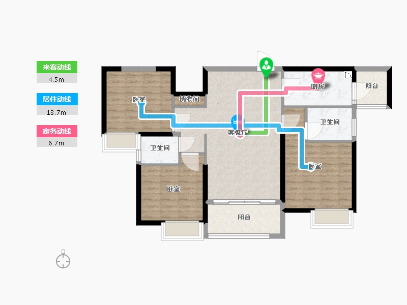 广东省-广州市-珠水豪庭-96.84-户型库-动静线