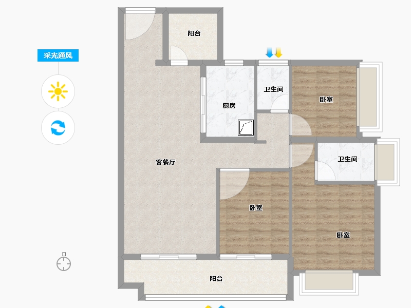 广东省-湛江市-湛江招商国际邮轮城-101.00-户型库-采光通风