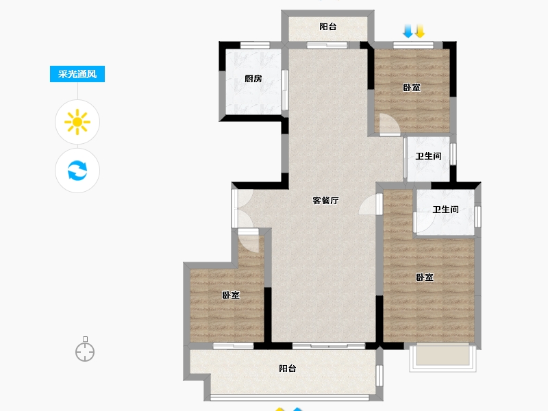 河南省-商丘市-万宝首府-103.00-户型库-采光通风