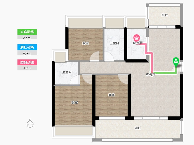 广东省-江门市-东方华庭-85.44-户型库-动静线