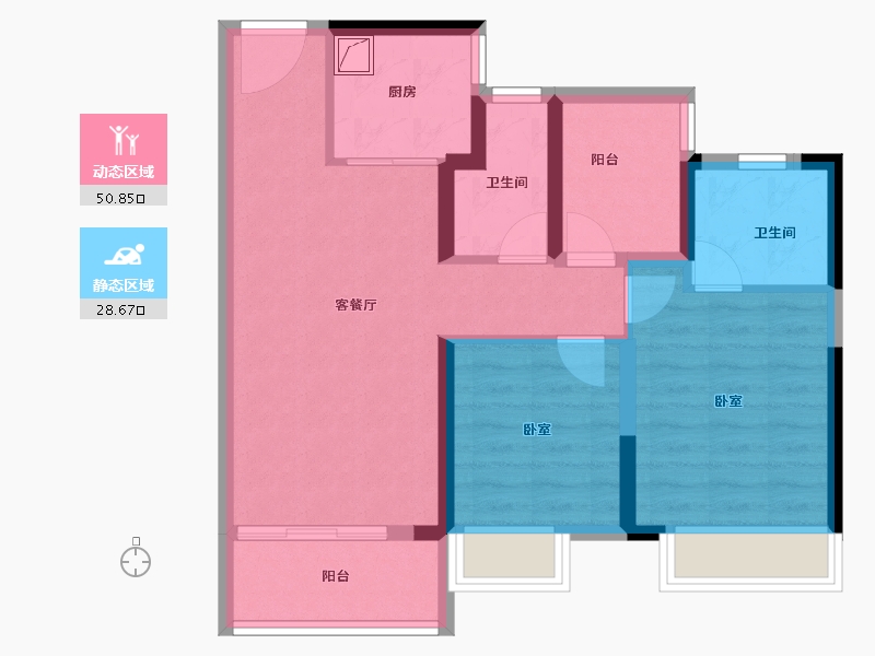 广东省-佛山市-鑫苑城-70.02-户型库-动静分区