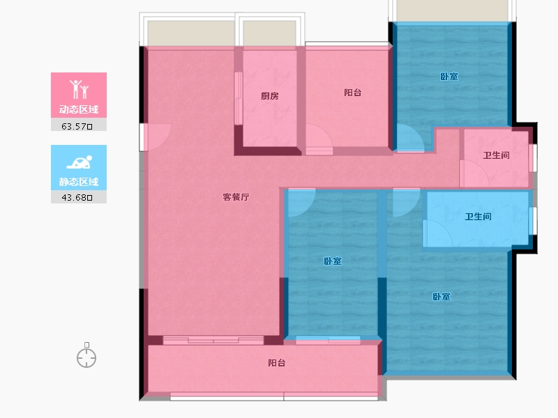 广东省-广州市-藏珑华府-95.40-户型库-动静分区