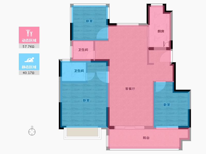 安徽省-六安市-绿城·春风里-88.00-户型库-动静分区