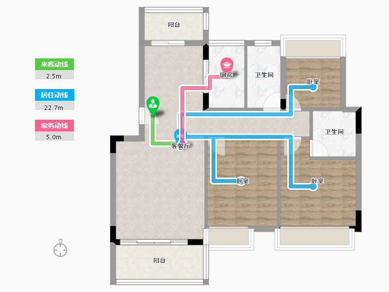 广东省-江门市-东方华庭-89.03-户型库-动静线