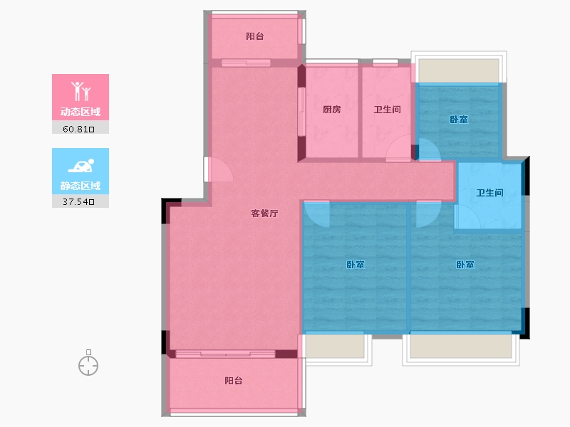 广东省-江门市-东方华庭-89.03-户型库-动静分区