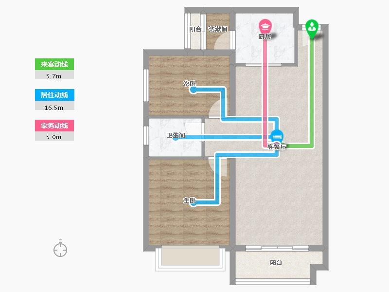 湖南省-湘潭市-上品嘉府-68.83-户型库-动静线