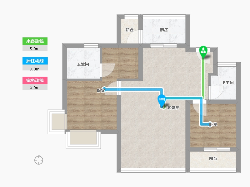 山东省-烟台市-海天雅筑-59.85-户型库-动静线