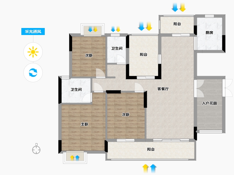 广东省-惠州市-中洲半岛城邦-124.88-户型库-采光通风