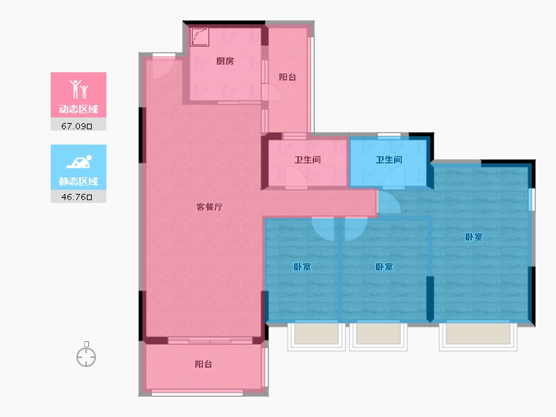 广东省-惠州市-集美盛禾华府-102.26-户型库-动静分区