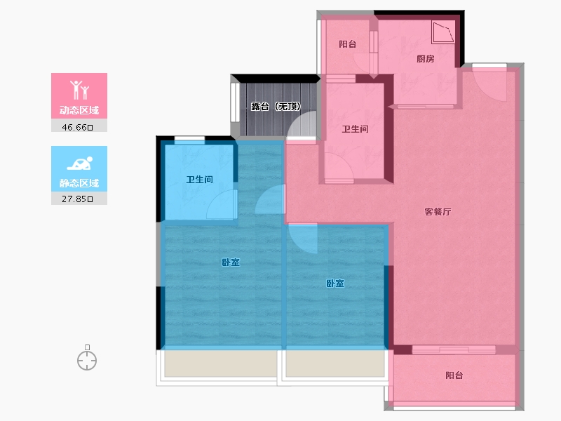 广东省-广州市-华远·海蓝城-68.58-户型库-动静分区