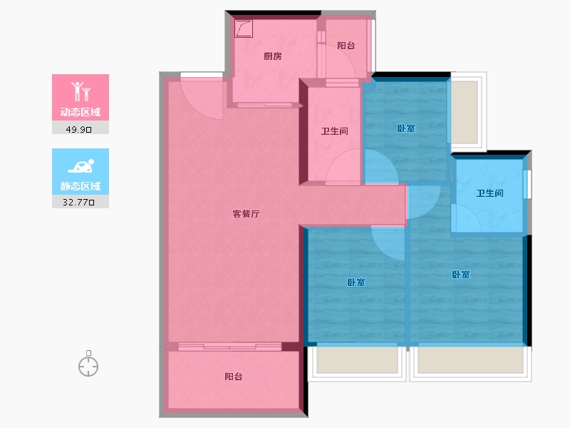 广东省-湛江市-碧桂园·岭南盛世-73.47-户型库-动静分区