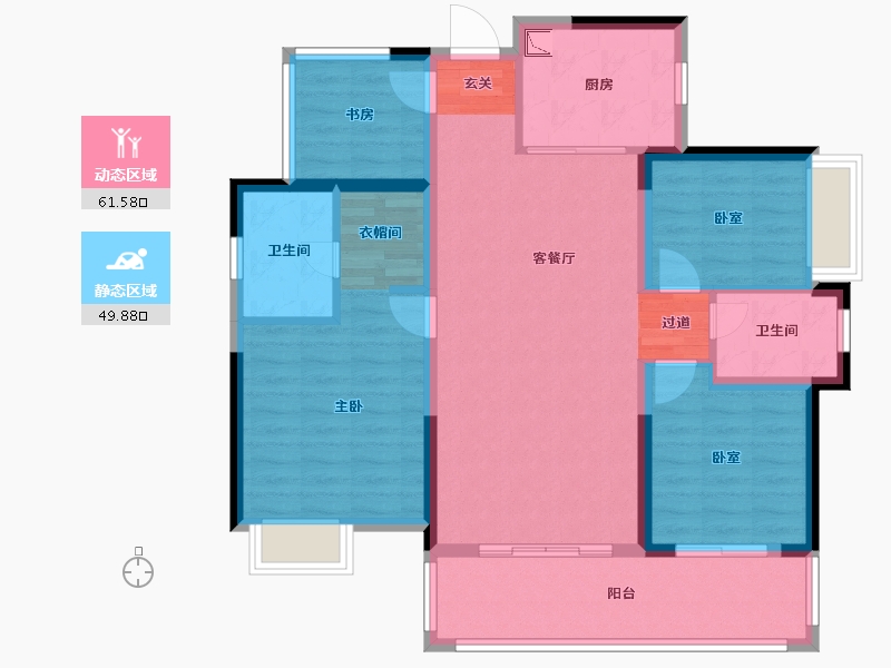 广西壮族自治区-贺州市-贺州彰泰郡-99.67-户型库-动静分区