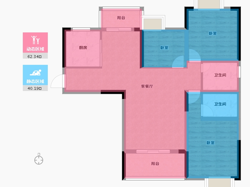 湖北省-荆州市-龙城怡景园-91.21-户型库-动静分区