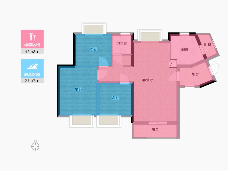 广东省-惠州市-中洲半岛城邦-67.65-户型库-动静分区