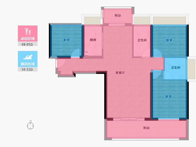 广东省-江门市-东方华庭-93.32-户型库-动静分区